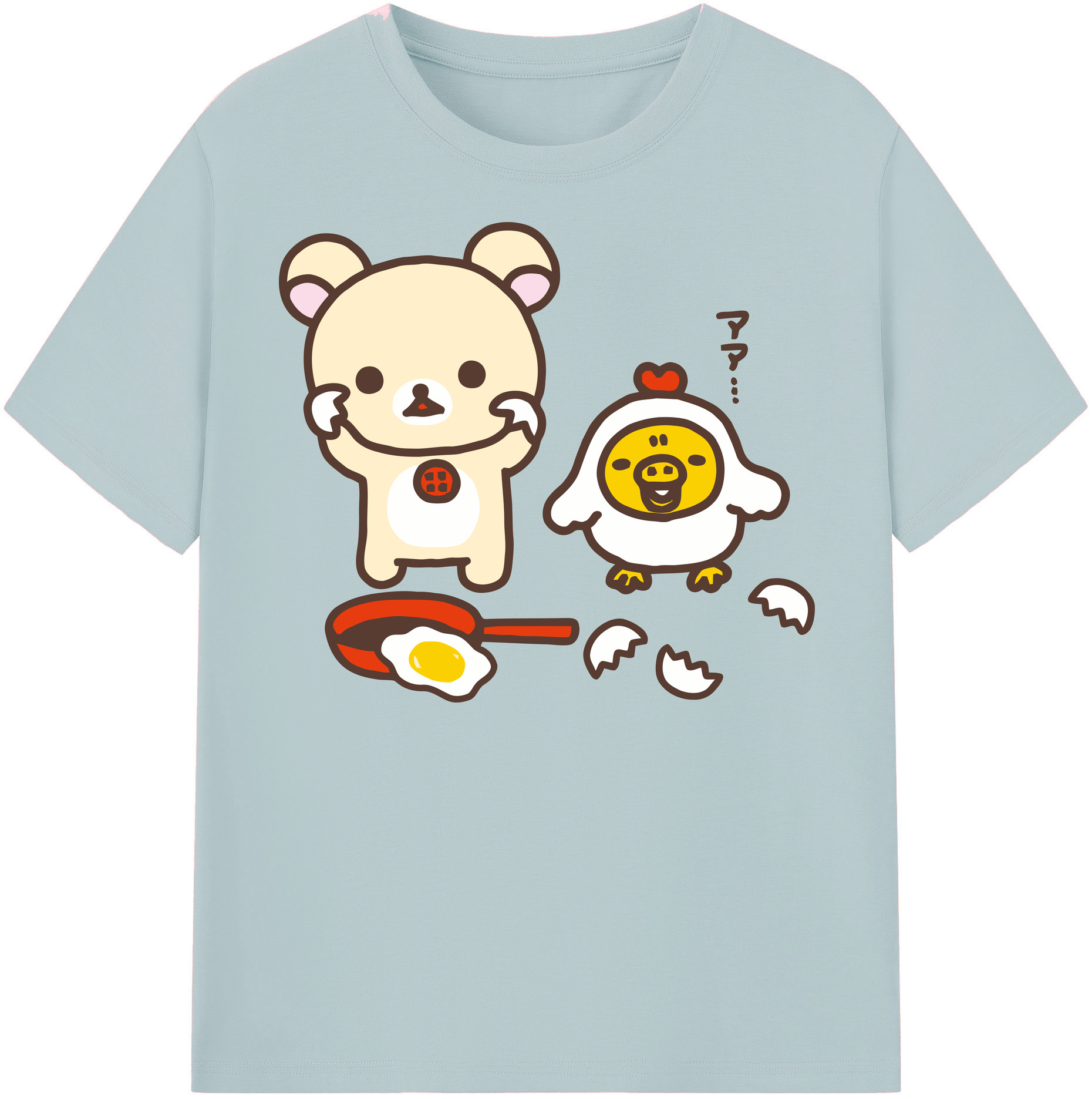 （画像用） リラックマ リラックマ キイロイトリ Rilakkuma Korilakkuma Kiiroitori 綿100％半袖Tシャツ（フロントプリント）